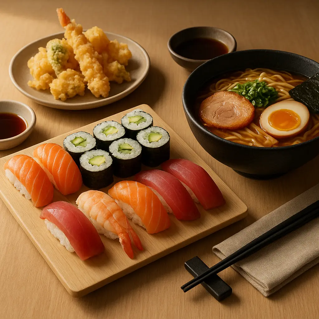 Sushi, ramen y tempura